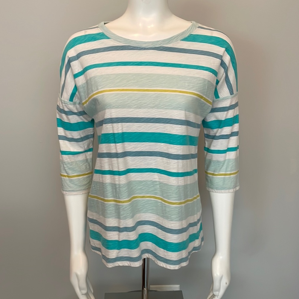 Tommy Bahama 3/4 Sleeve Stripe Top Size S